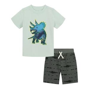 New Kids Headquarters Boys Rhino T-shirt French Terry Shorts, 2 Piece Set Size 5